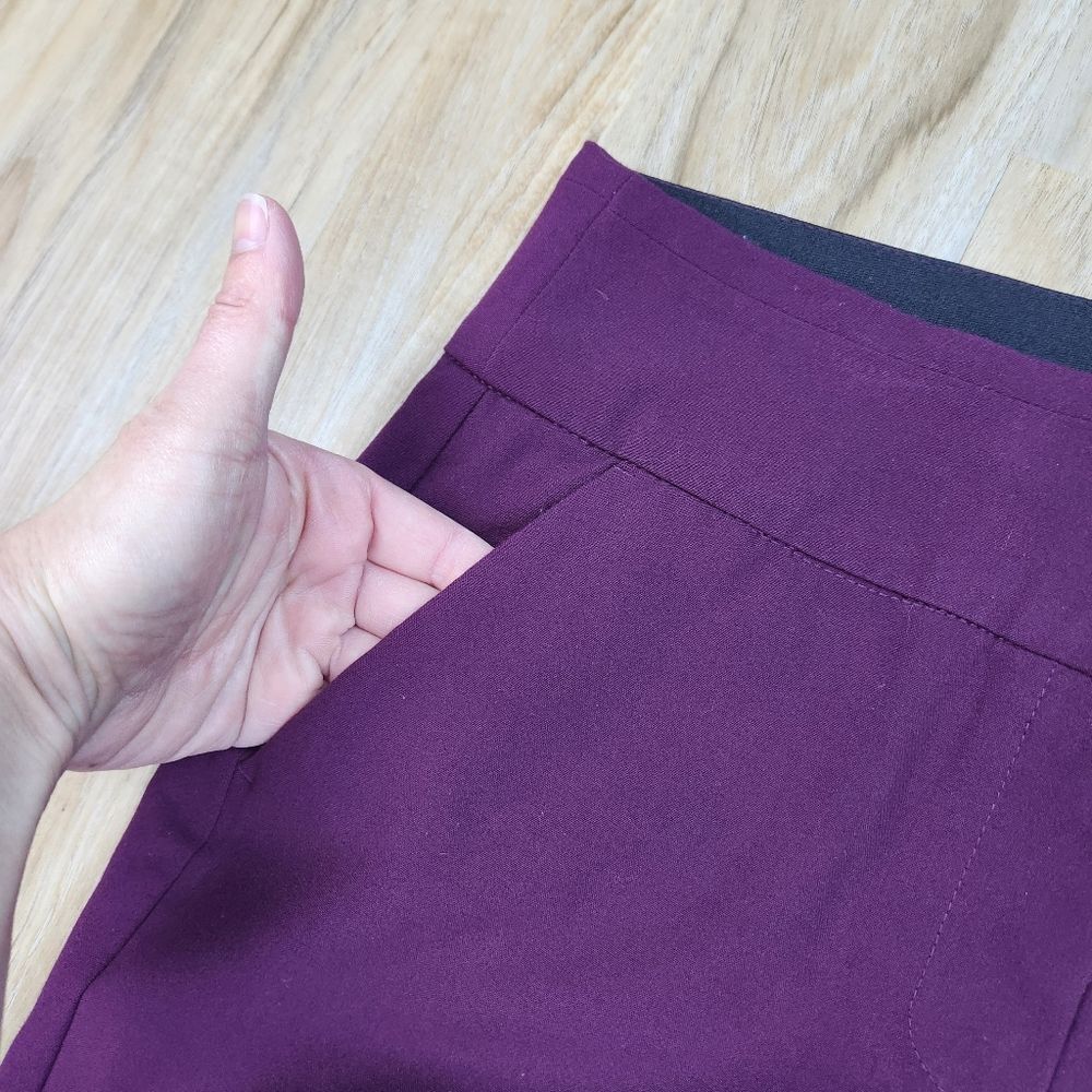 🩵Hollywould Burgundy Lightweight Rayon Blend Skinny Ankle Pants Size 7/29 - Picture 9 of 13